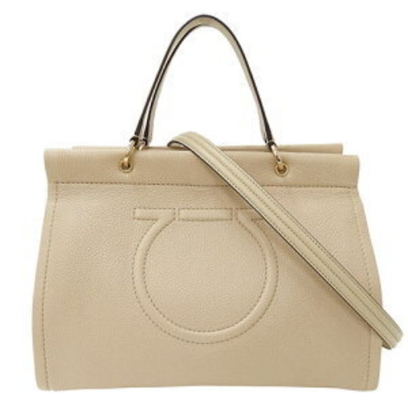 Salvatore Ferragamo Handbags - Ferragamo Bag Handbag Leather Beige Handheld